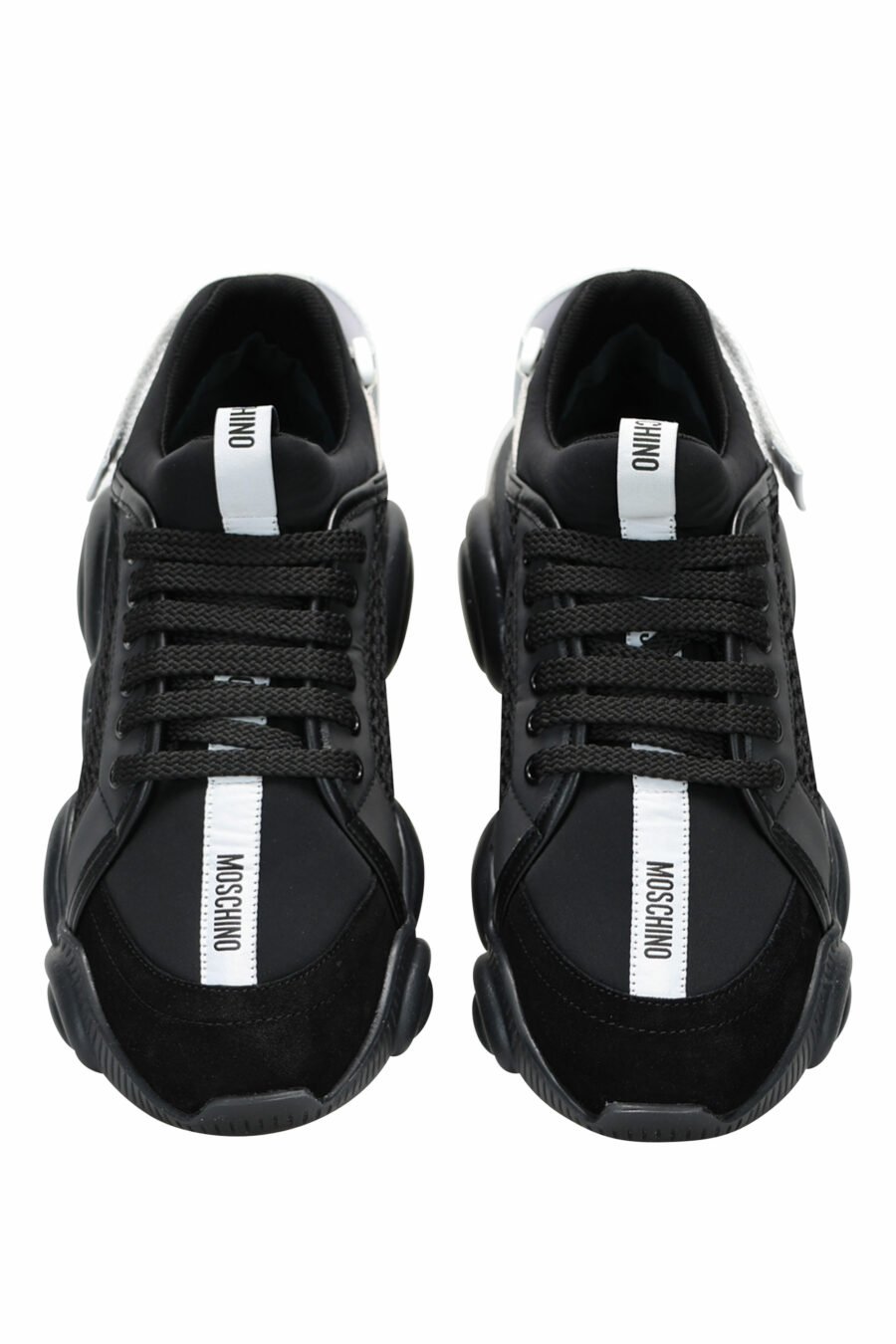 Black "teddy" trainers with black sole and white velcro logo - 8054653062856 4