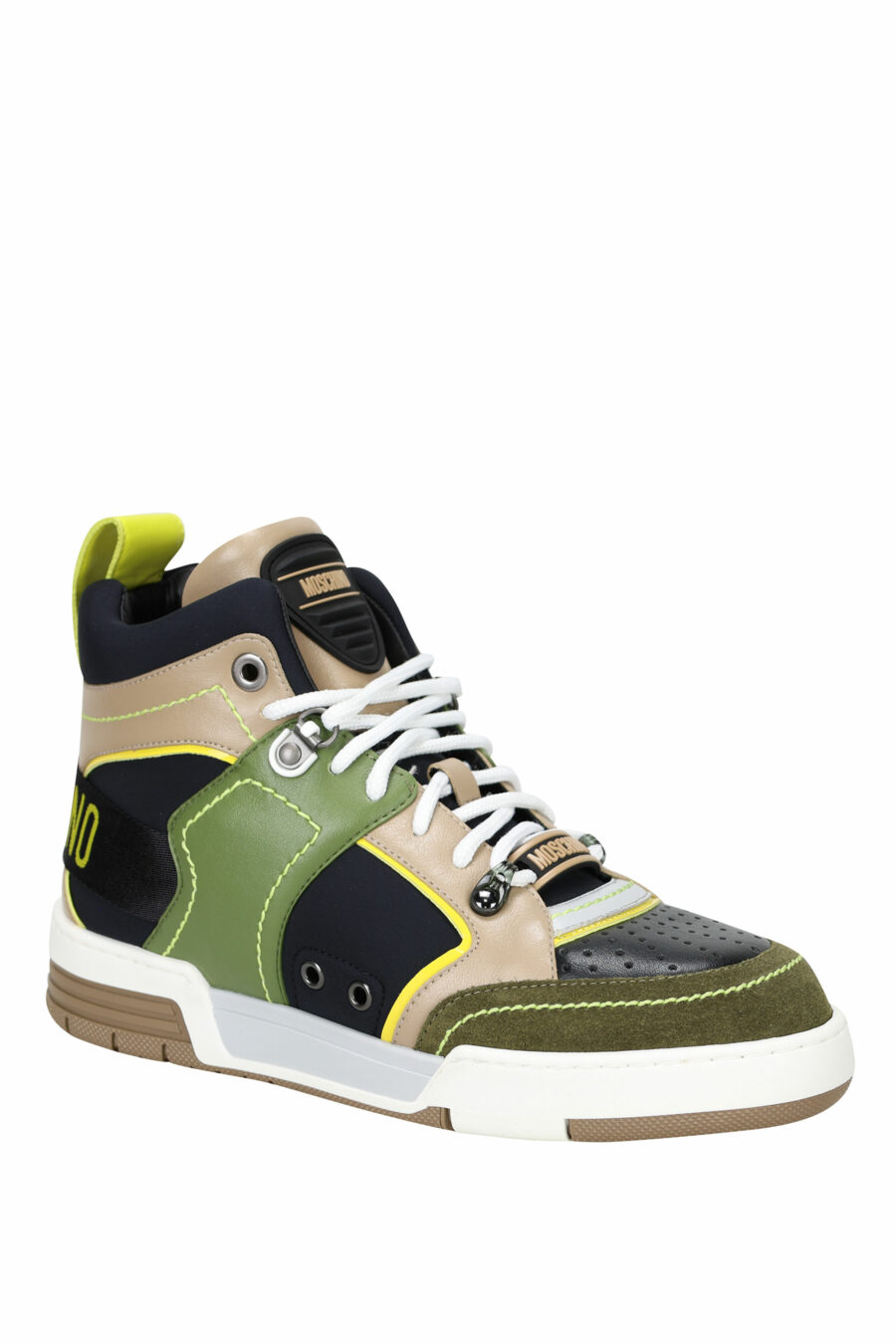 Zapatillas altas beige mix verde con logo - 8054653168701 1