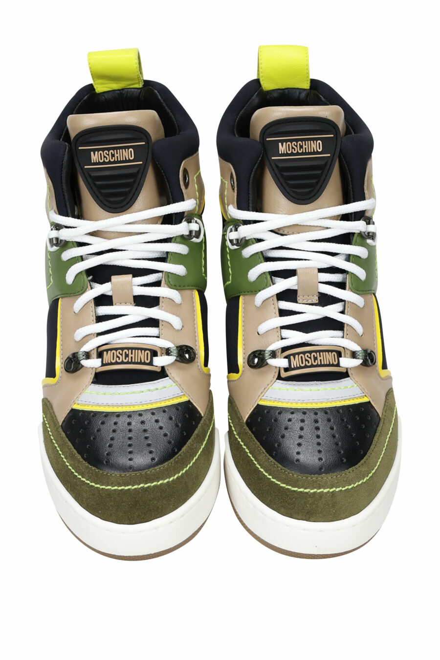 Zapatillas altas beige mix verde con logo - 8054653168701 4