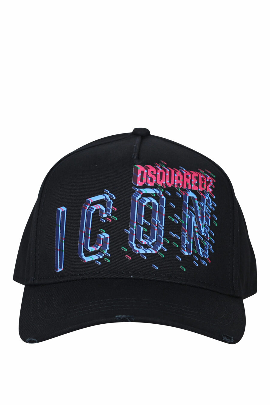 Black cap with turquoise and fuchsia "icon pixeled" logo - 8055777222751