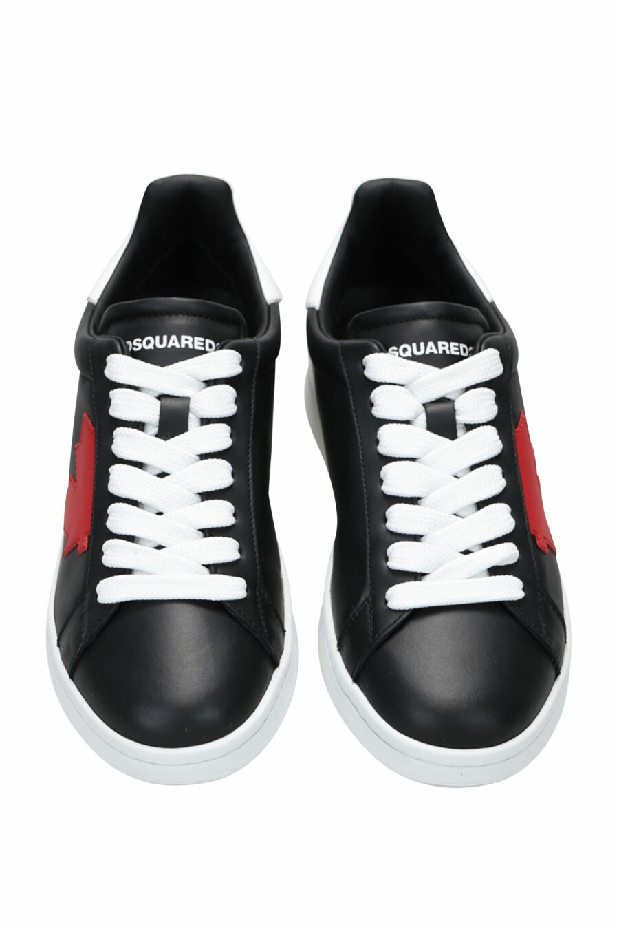 Black trainers with red leaf and white sole - 8055777240977 4