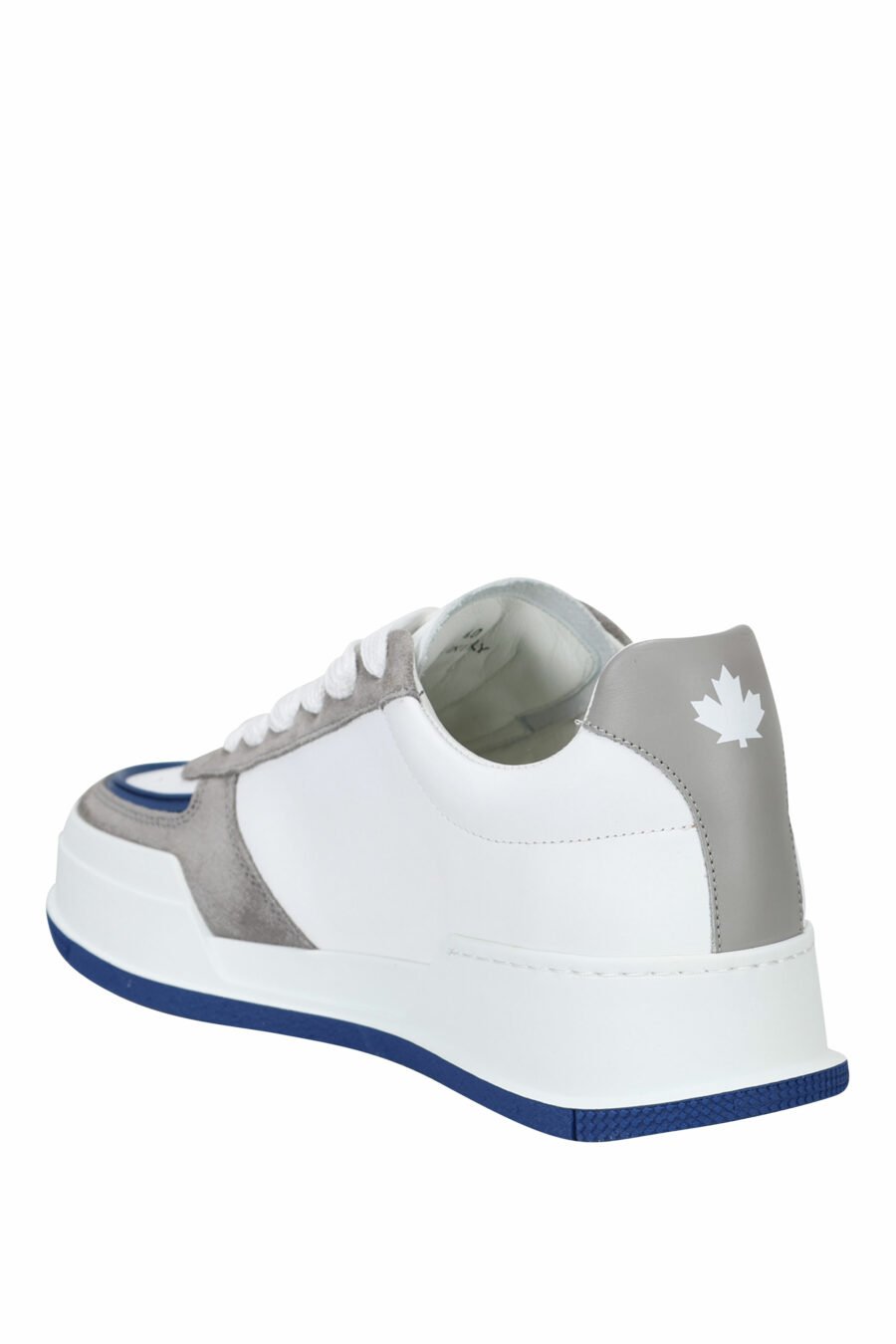 Zapatillas blancas mix con gris, azul y logo hoja roja - 8055777242216 3