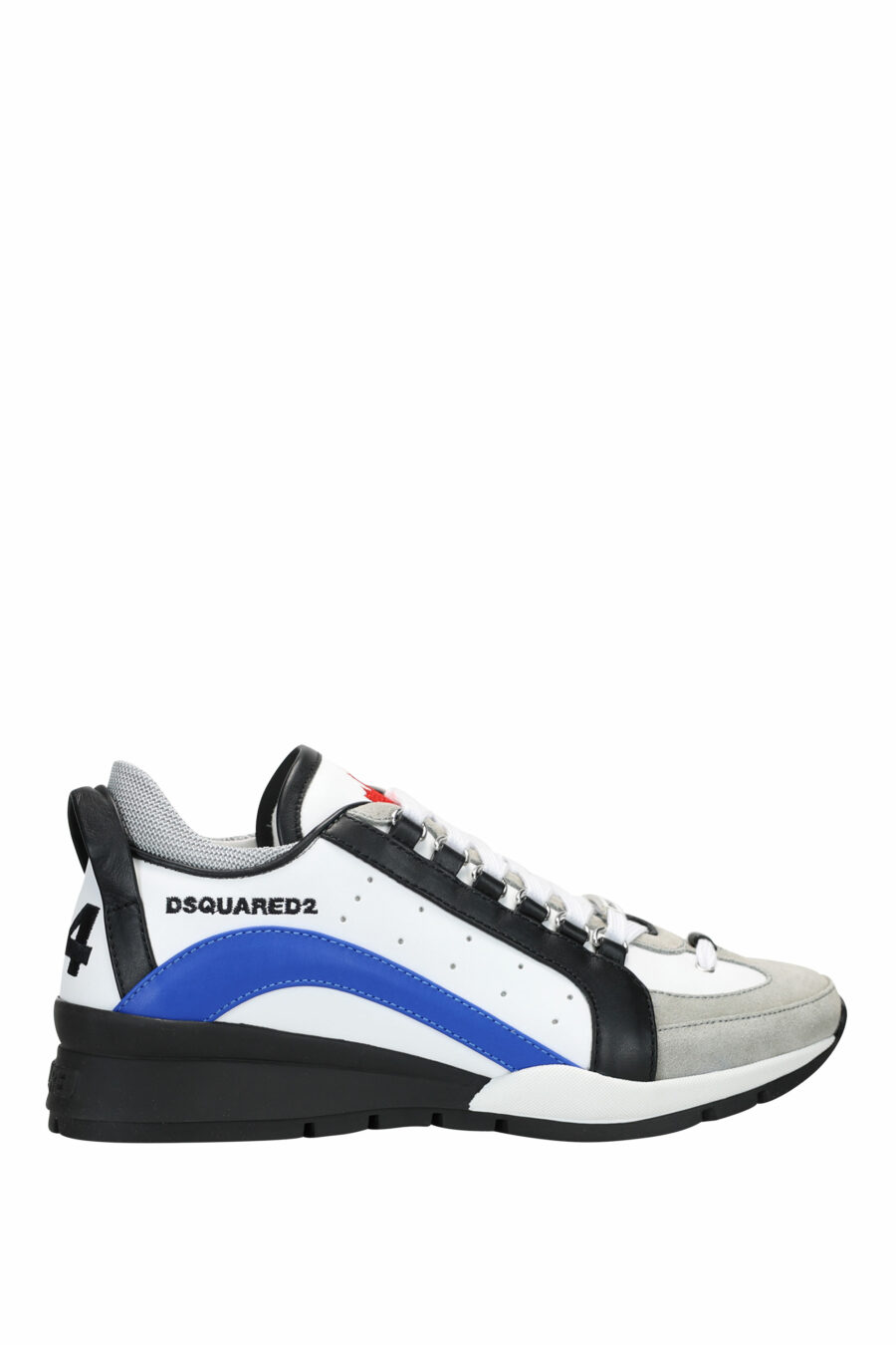 Zapatillas blancas con negro y azul y minilogo - 8055777243701