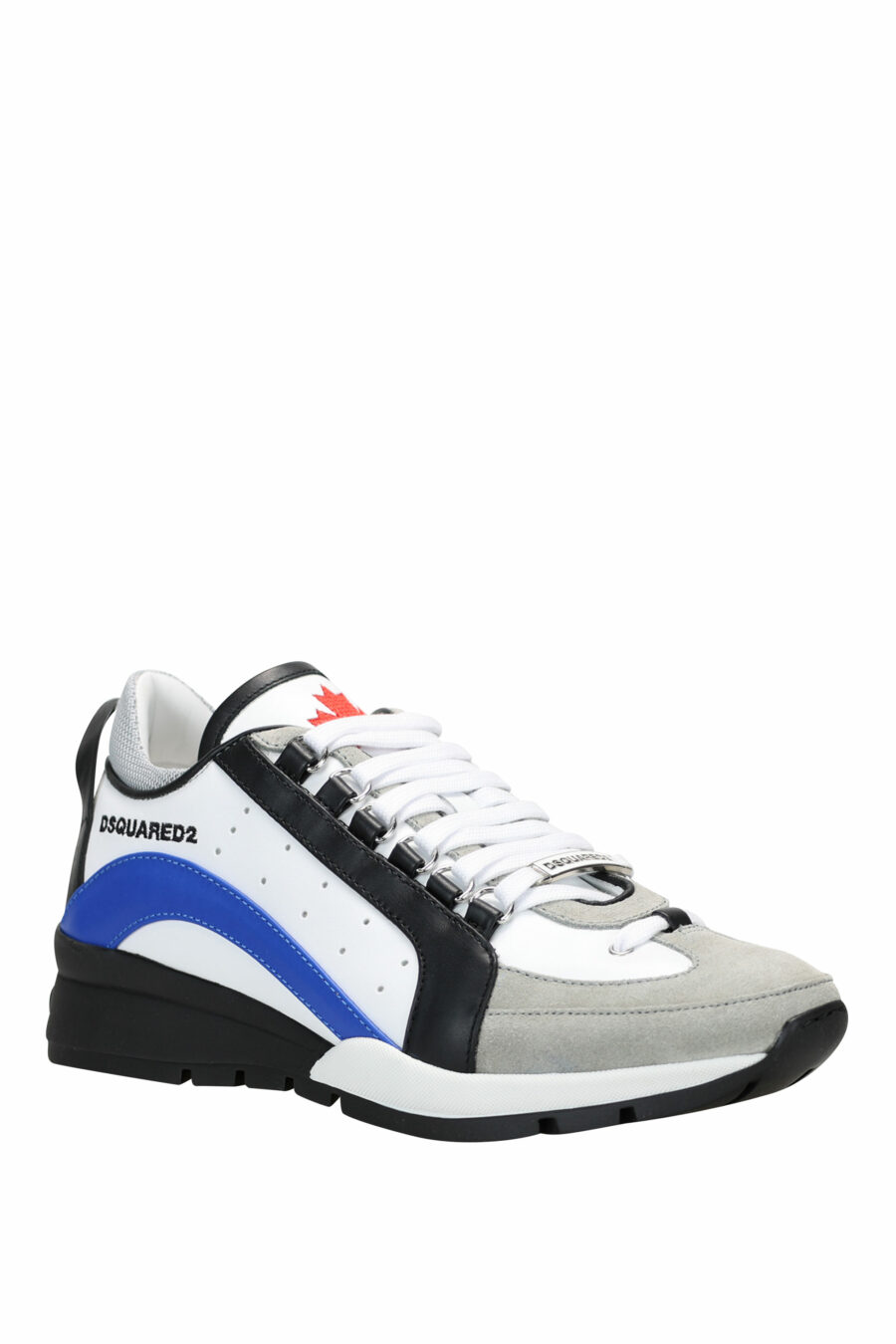 Zapatillas blancas con negro y azul y minilogo - 8055777243701 1