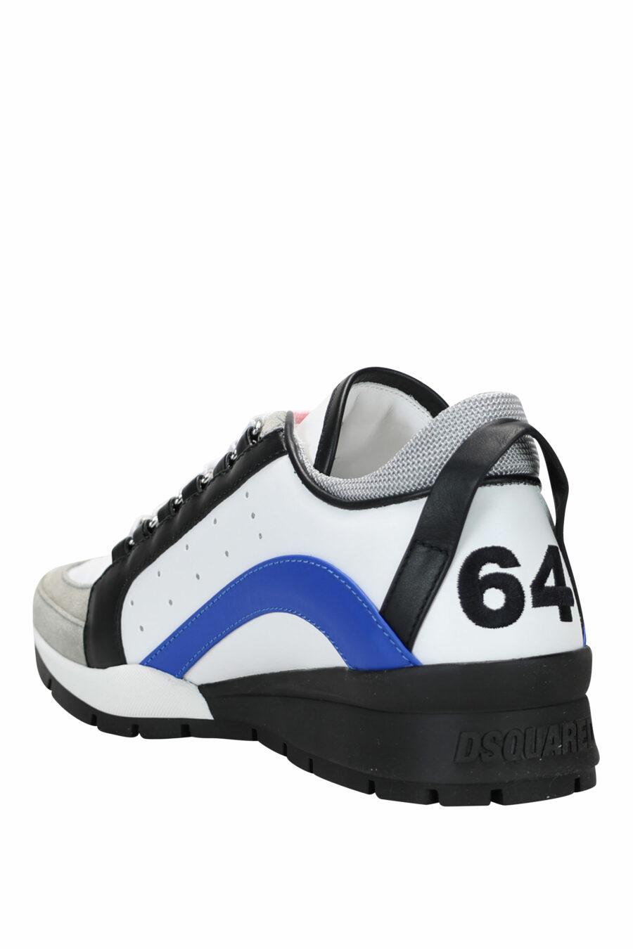 Zapatillas blancas con negro y azul y minilogo - 8055777243701 3