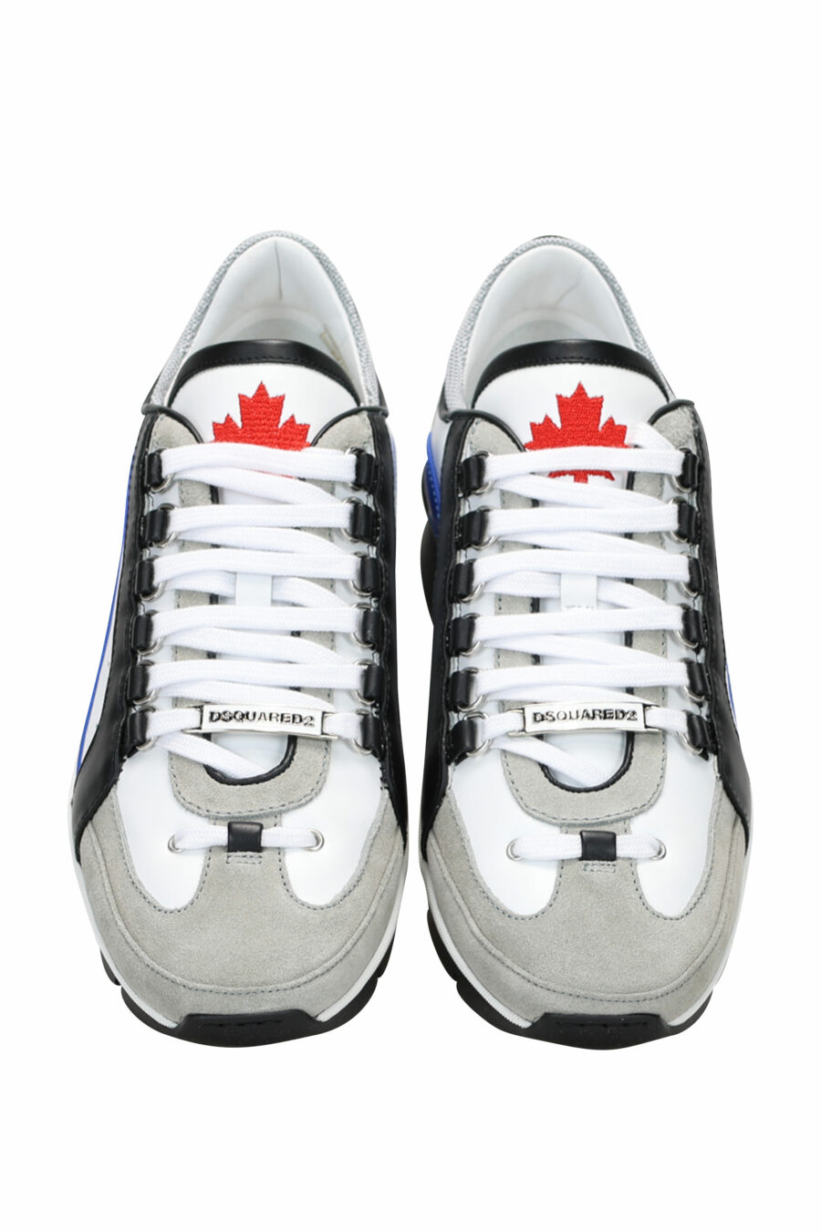 Zapatillas blancas con negro y azul y minilogo - 8055777243701 4
