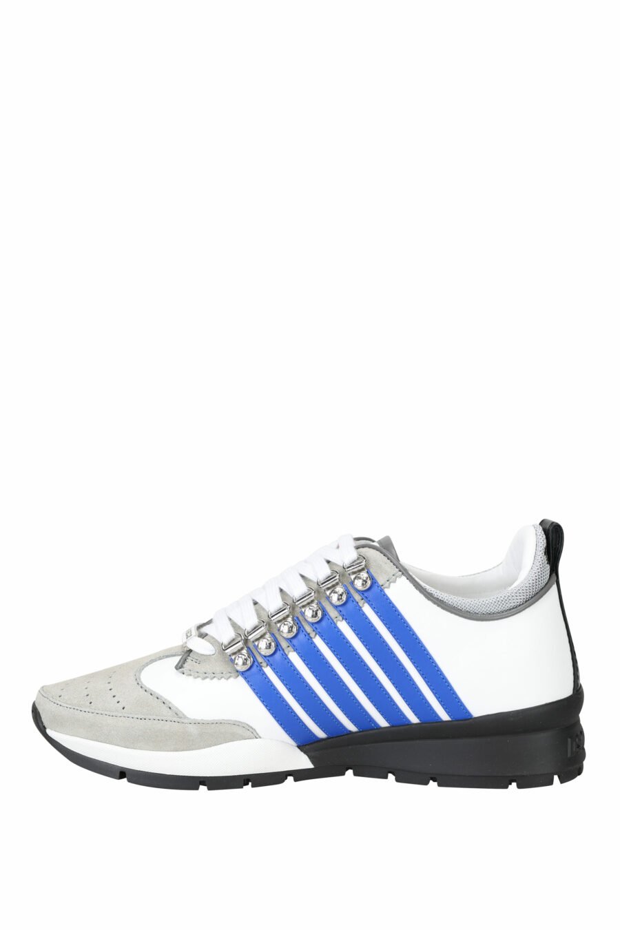 Zapatillas blancas con mix en gris, líneas azules y detalles en negro - 8055777244326 2