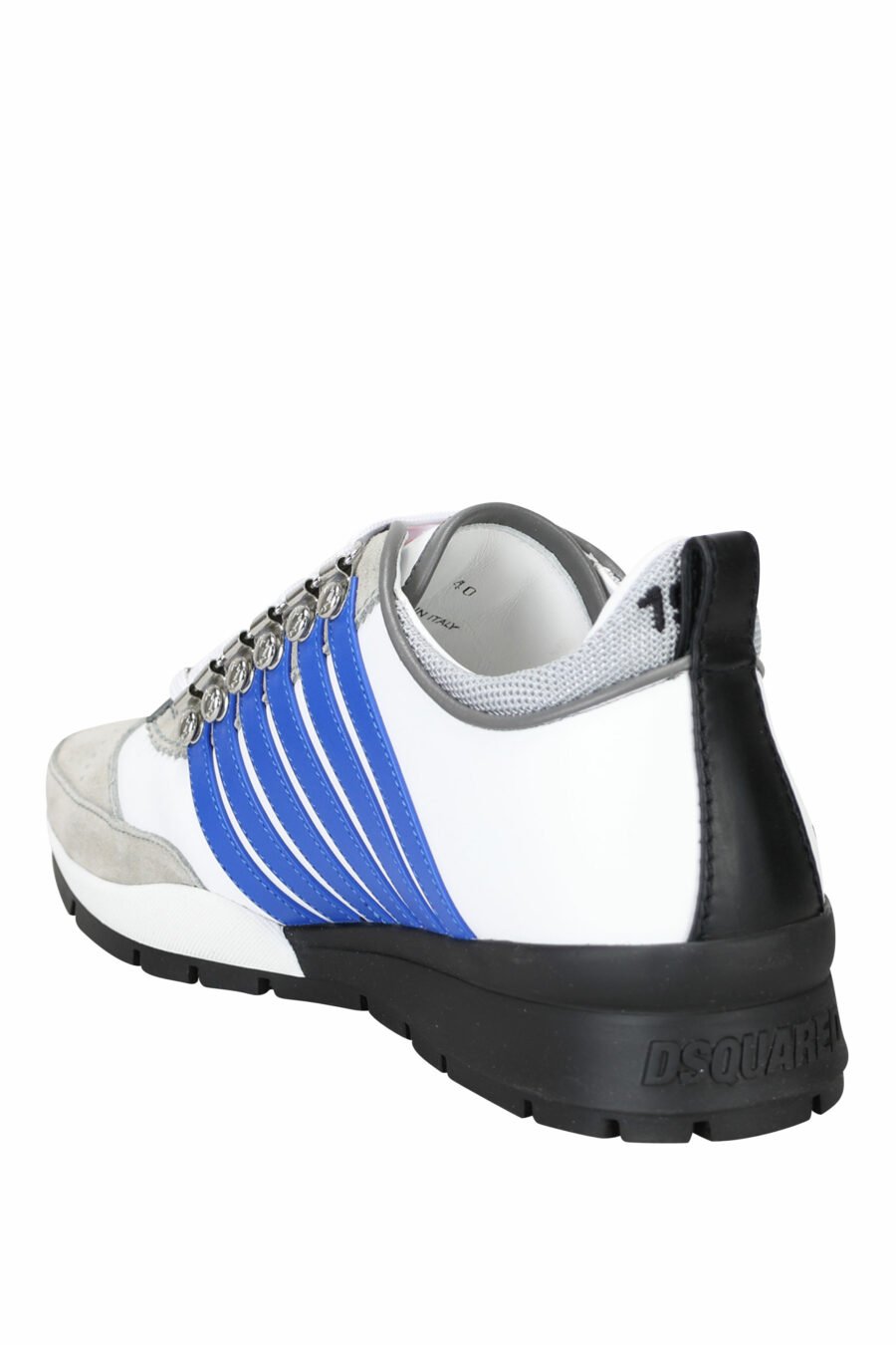 Zapatillas blancas con mix en gris, líneas azules y detalles en negro - 8055777244326 3