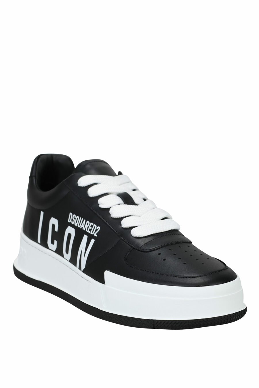 Black trainers with "icon" logo and white sole - 8055777248911 1