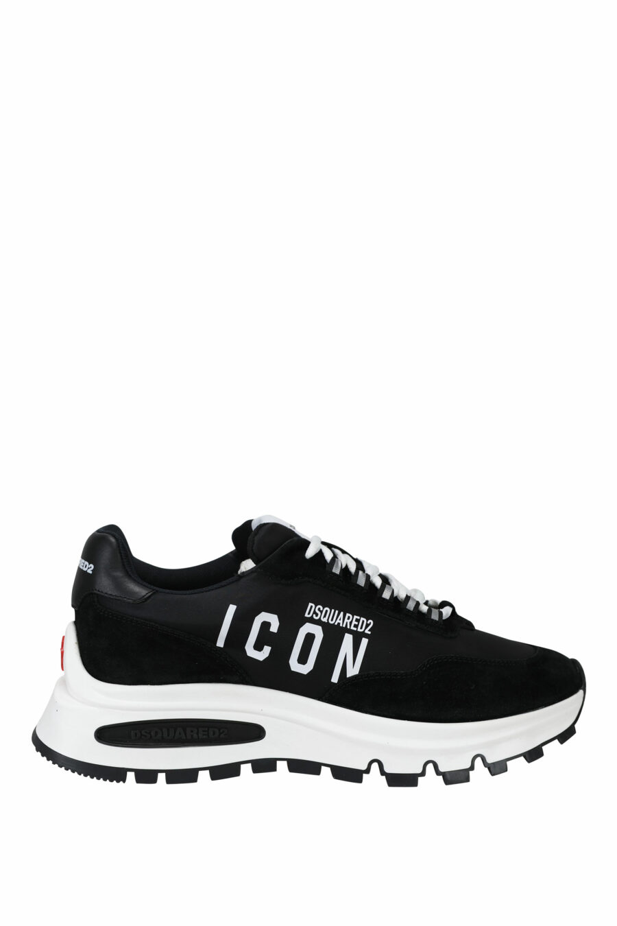 Sapatos pretos com mini-logotipo "icon" e sola branca com tubo interior - 8055777249321