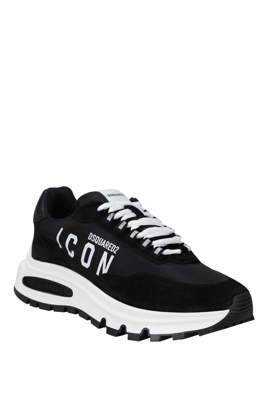 Sapatos pretos com mini-logotipo "icon" e sola branca com tubo interior - 8055777249321 1