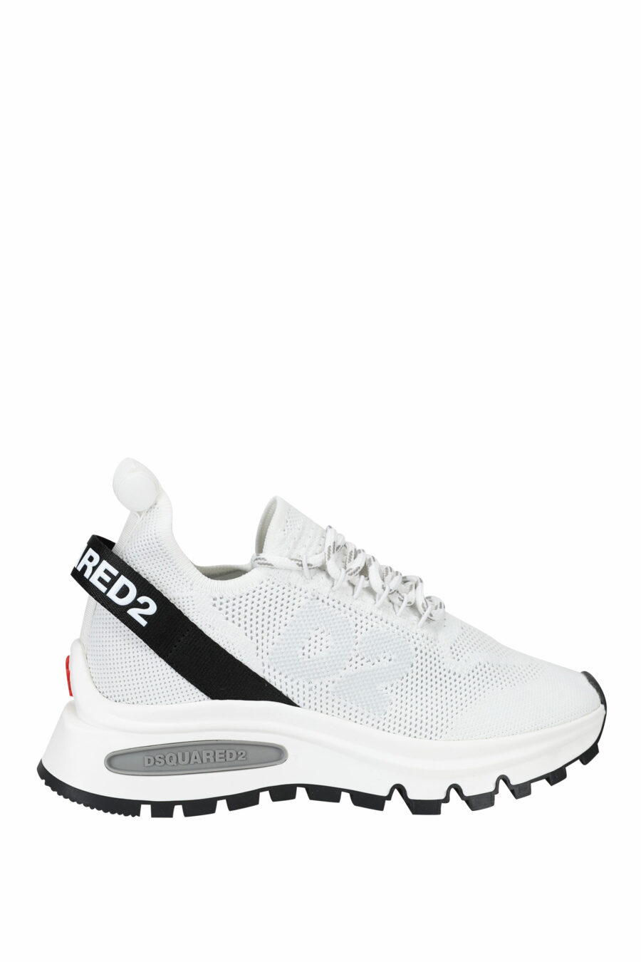 White trainers with black logo and inner tube sole - 8055777249857
