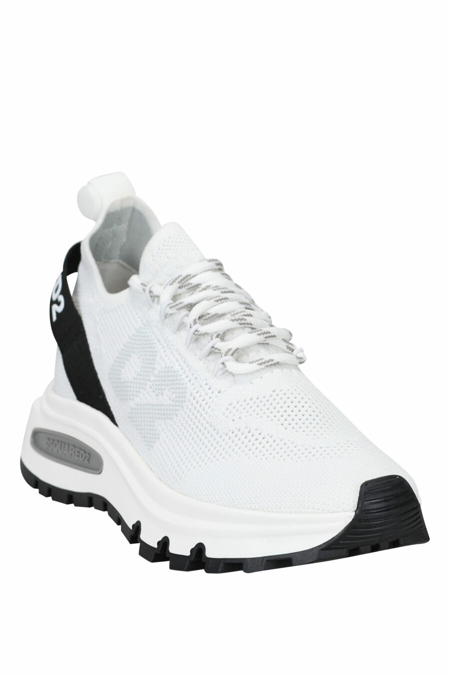 White trainers with black logo and inner tube sole - 8055777249857 1