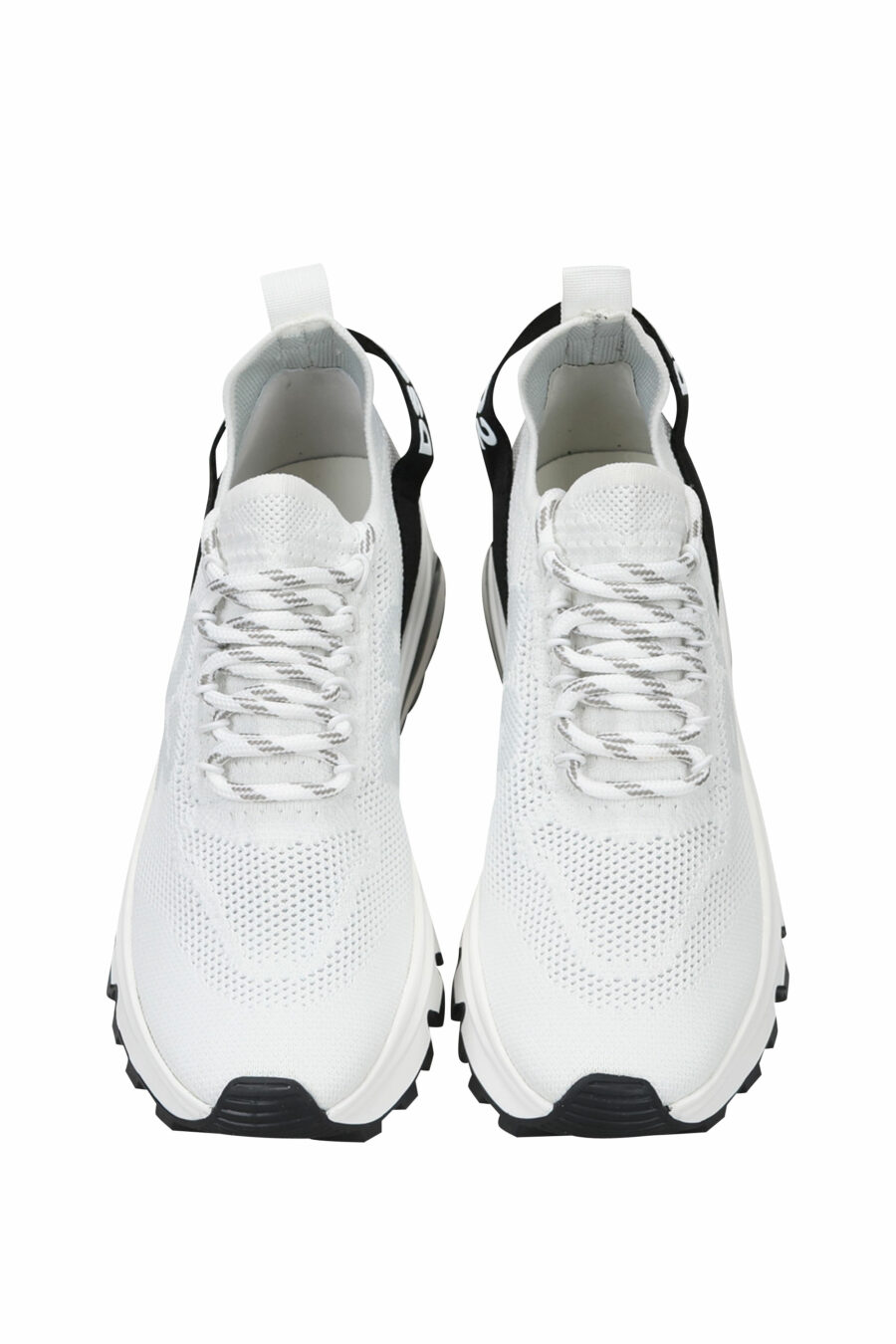 White trainers with black logo and inner tube sole - 8055777249857 4