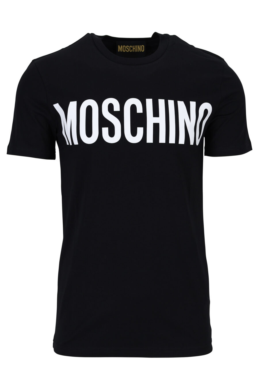 Schwarzes T-Shirt aus Bio-Baumwolle mit weißem Maxilogue - 889316648973