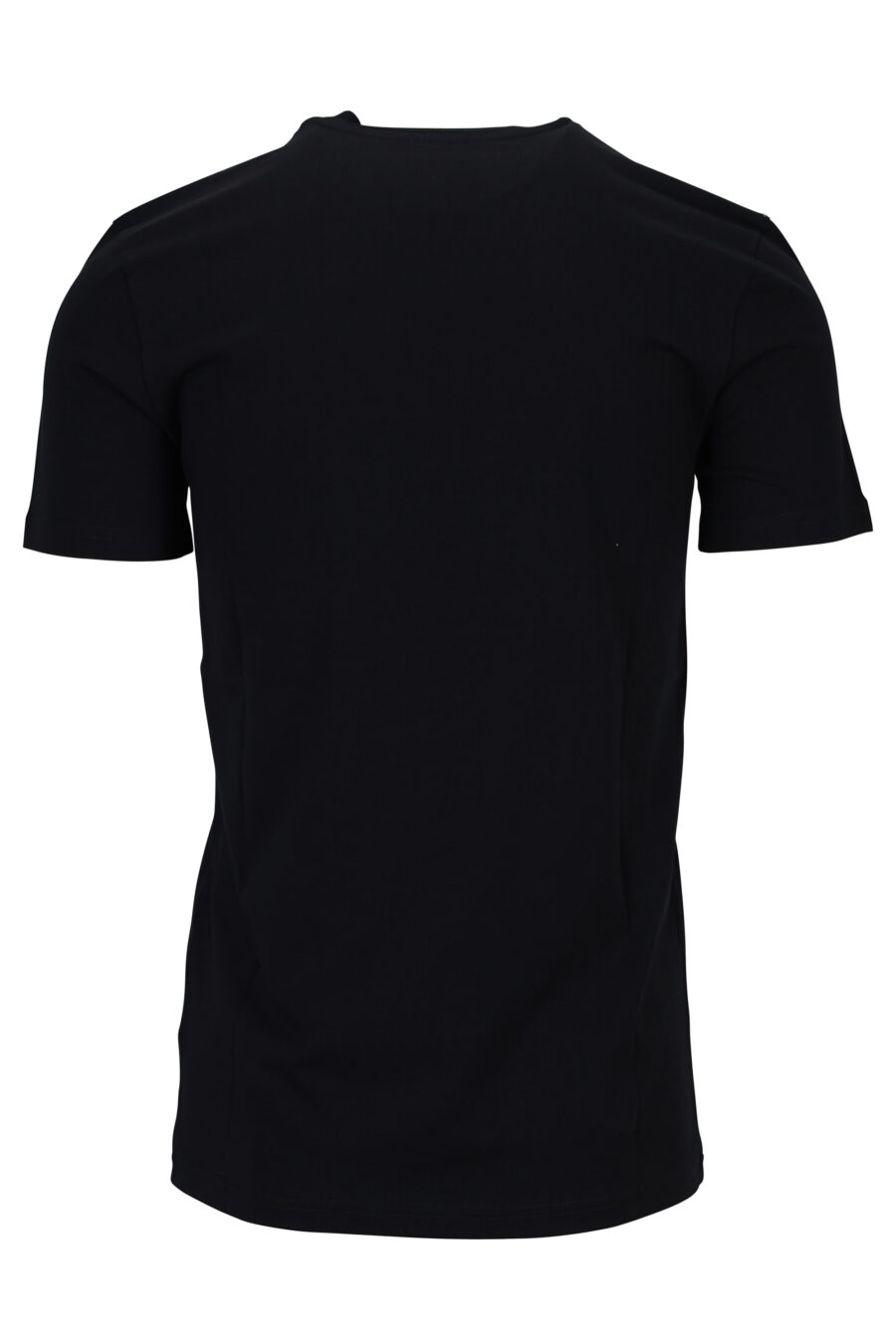 Black organic cotton T-shirt with white maxilogue - 889316648973 1