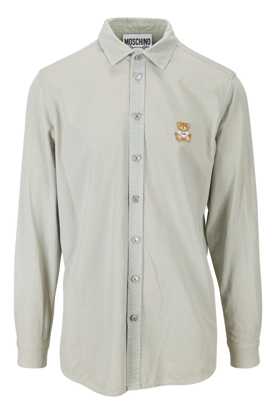 Camisa vaquera gris desteñida con logo oso - 889316852417