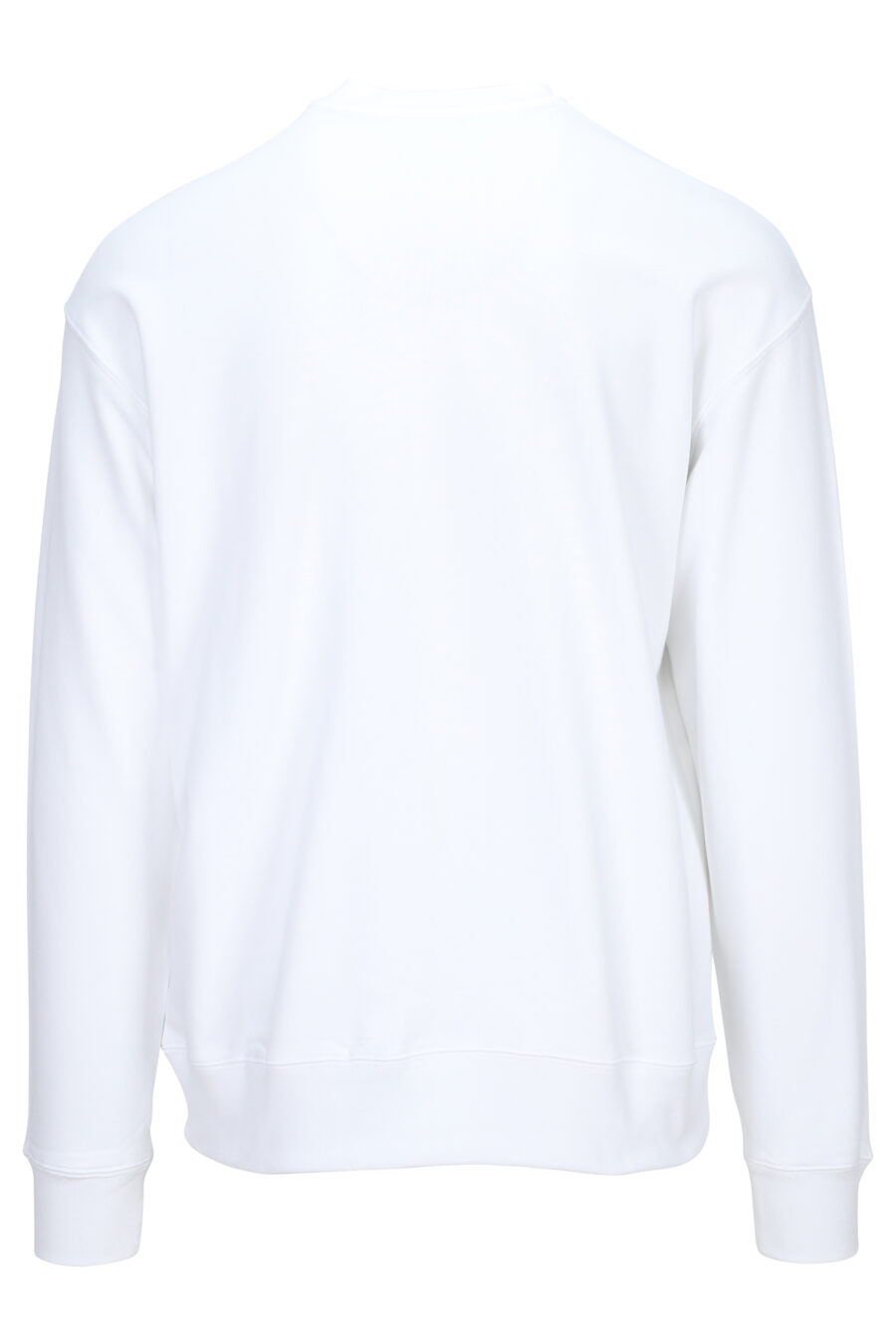 White sweatshirt in organic cotton with black maxilogue "teddy" - 889316853452 1