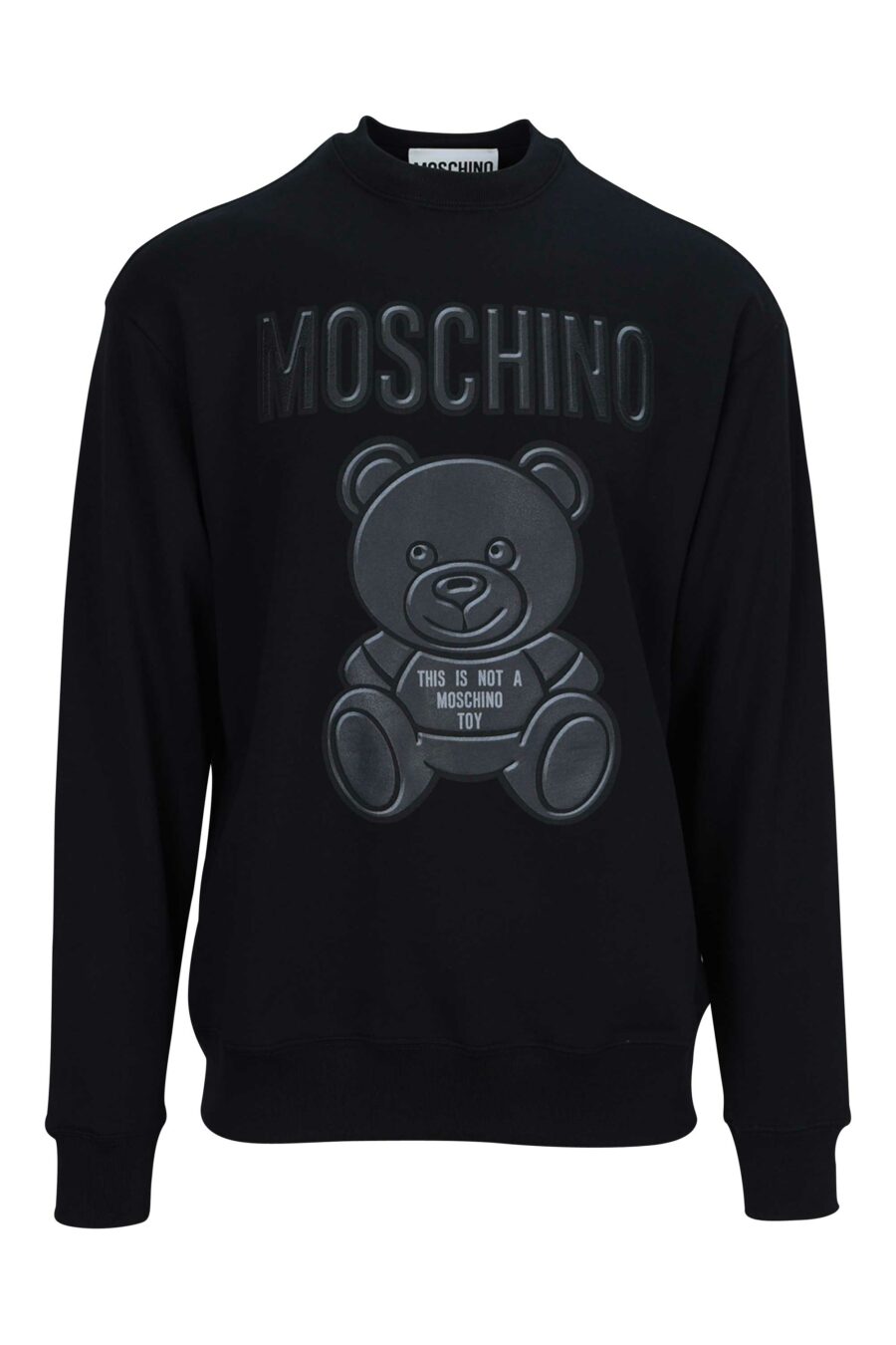Black sweatshirt in organic cotton with "teddy" maxilogue - 889316853506