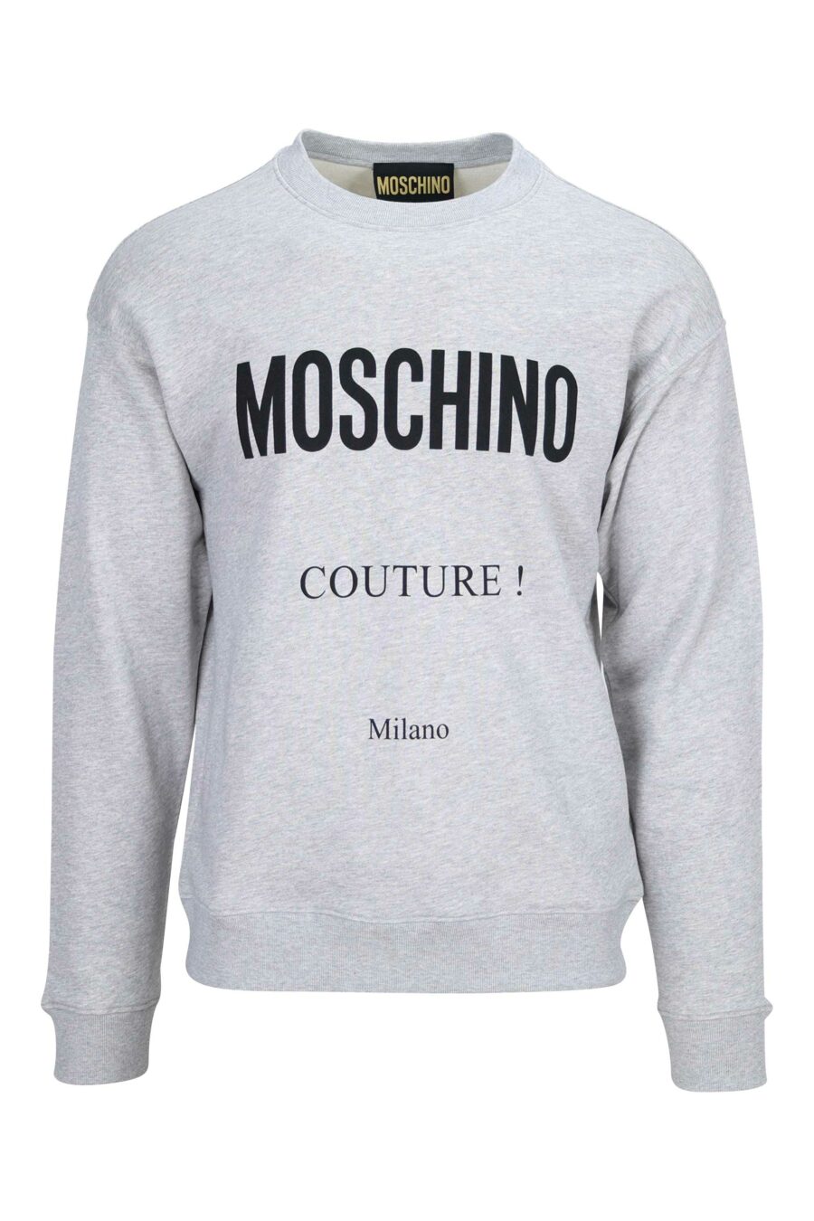 Grey sweatshirt with maxilogue "couture milano" - 889316944785