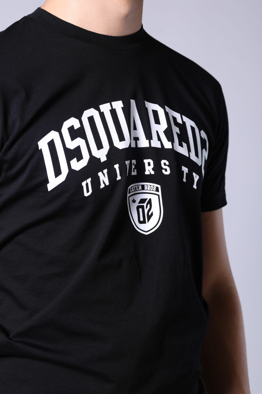 Black T-shirt with white "university" maxi logo - Untitled Catalog 05240