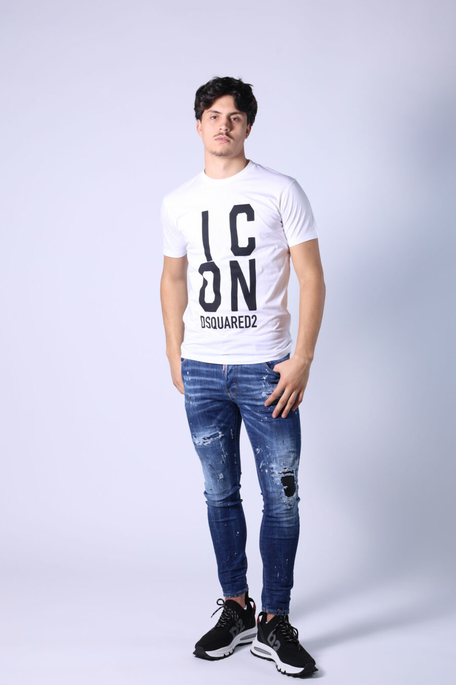 Weißes T-Shirt mit vertikalem "Icon" Maxilogo - Untitled Catalog 05301