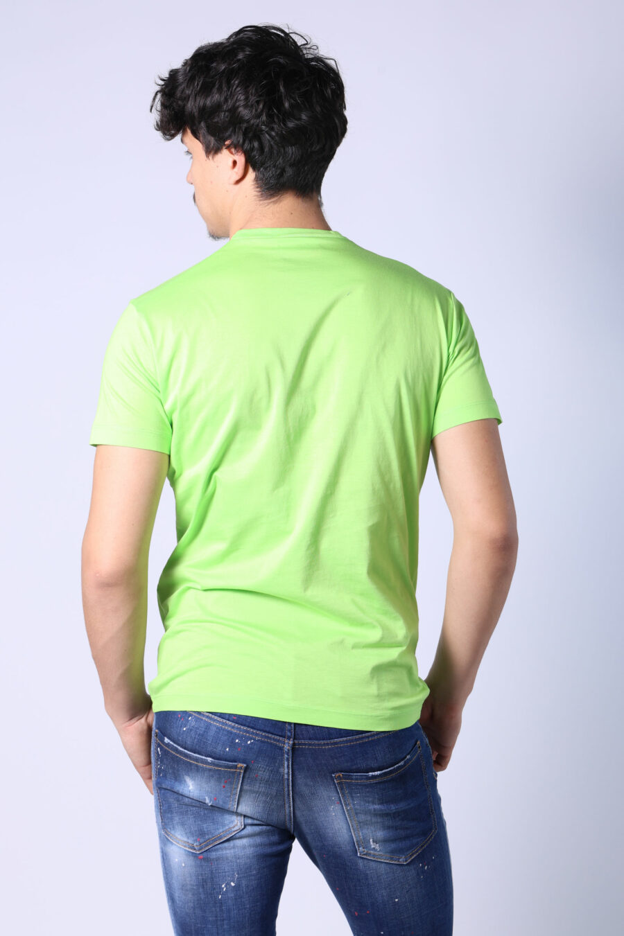Lime green t-shirt with black "icon" maxilogo - Untitled Catalog 05397