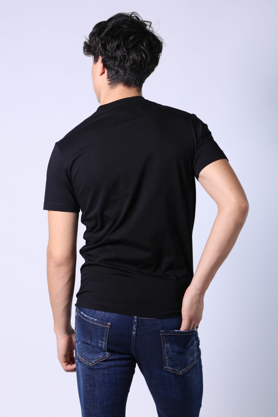Black T-shirt with "sitckers" maxi logo - Untitled Catalog 05495