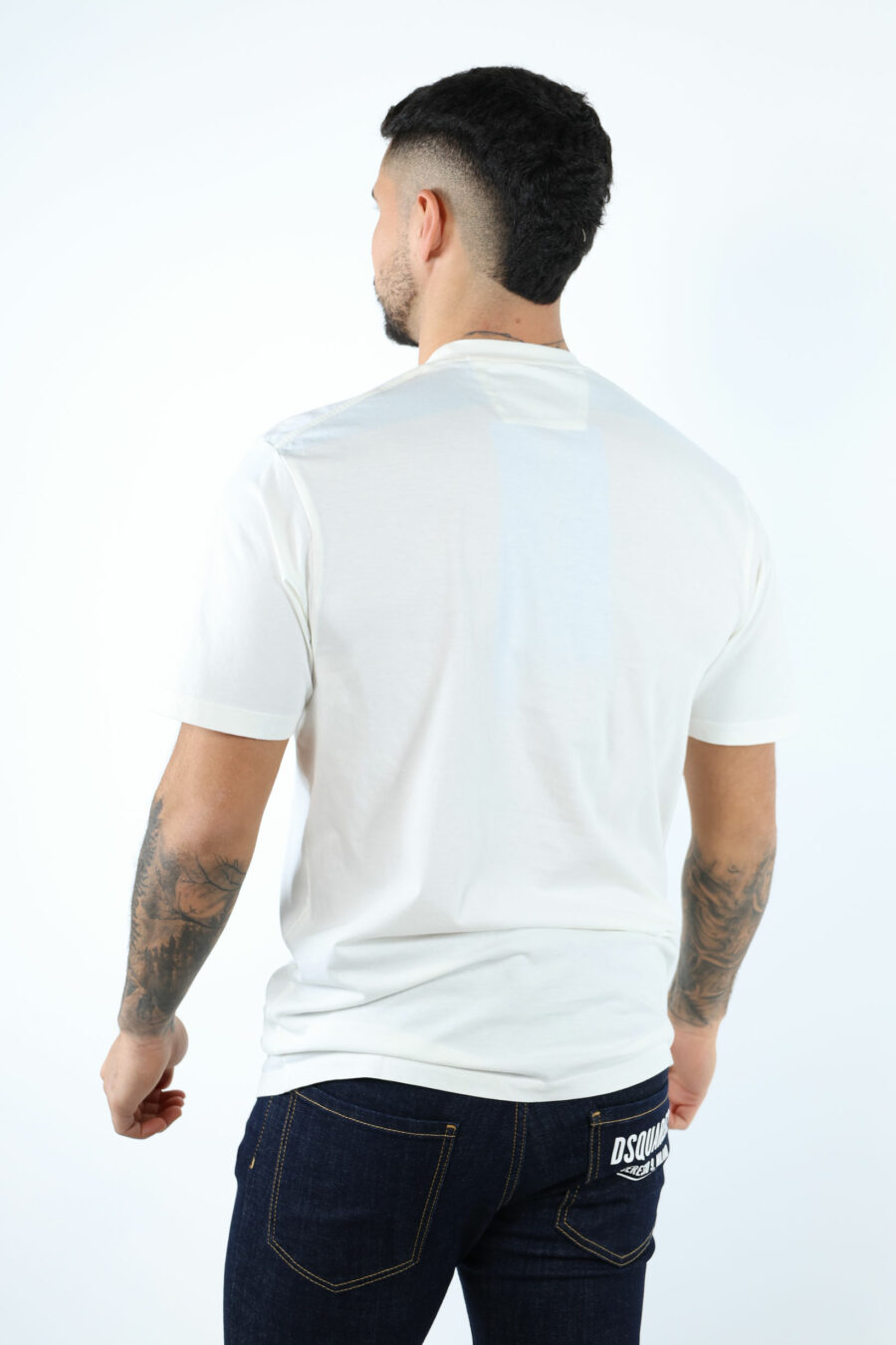 T-shirt blanc avec marin flou - 106817