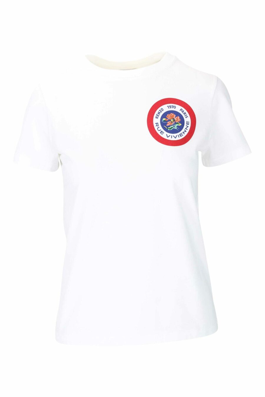 T-shirt blanc avec mini-logo rond et graphique dans le dos - 3612230517936 1 scaled