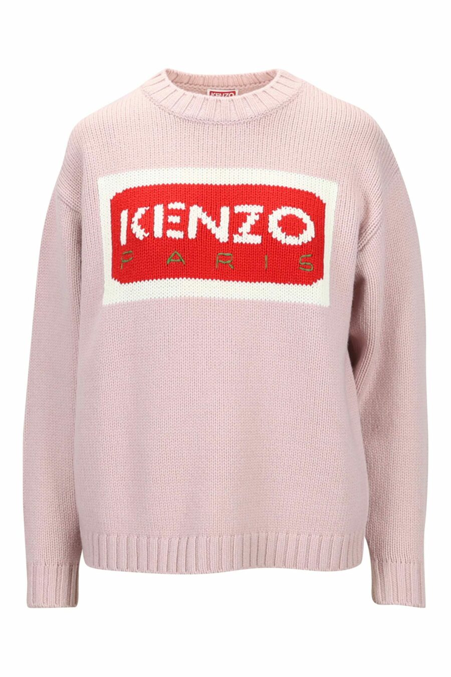 Camisola rosa claro com maxilogue "kenzo paris" - 3612230530331