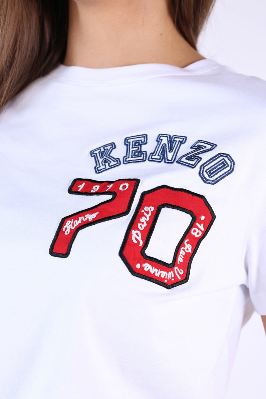 Camiseta blanca con logo "Kenzo Academy" - 361223054662201933 1