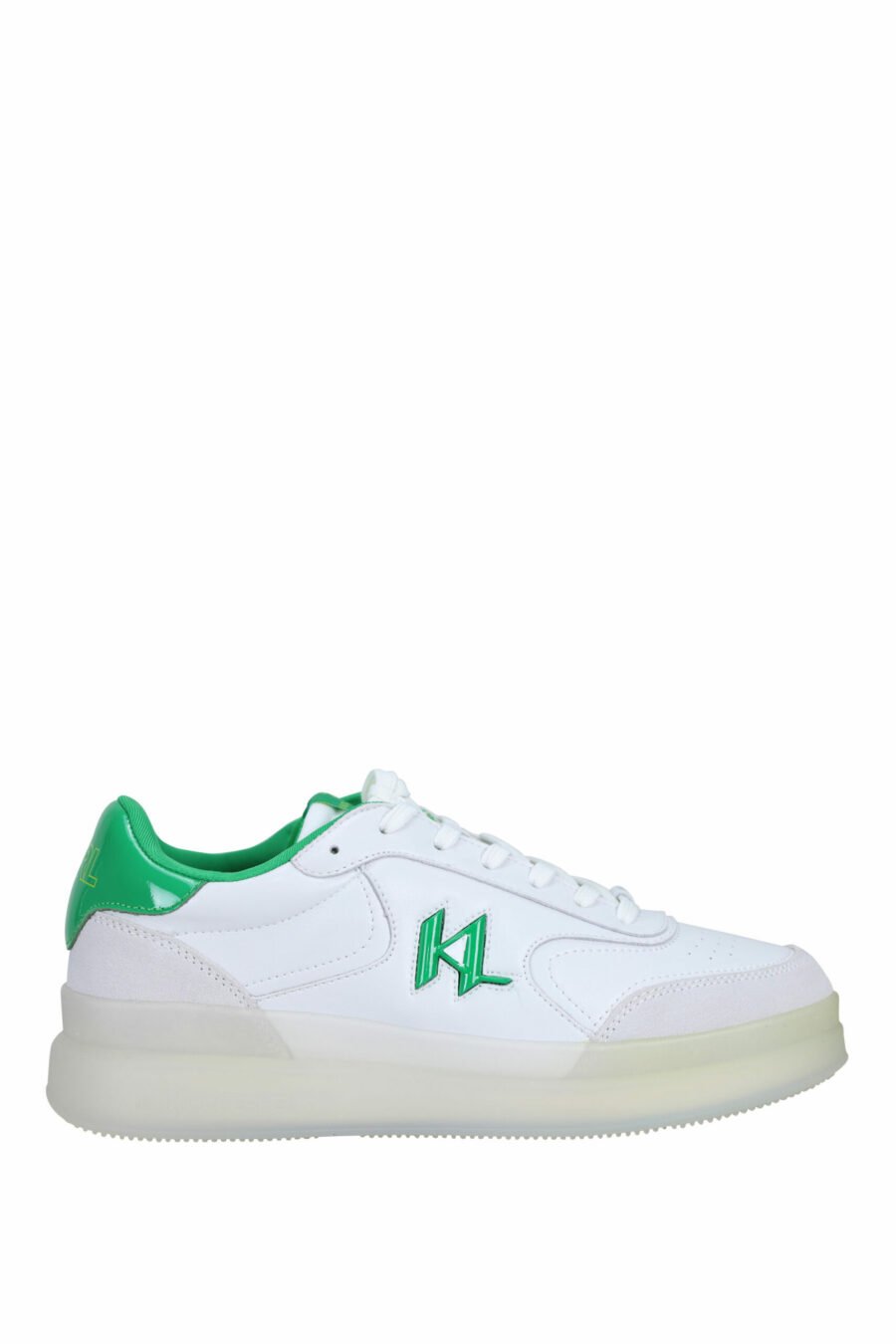 White and grey "brink" trainers with green details - 5059529294495 scaled