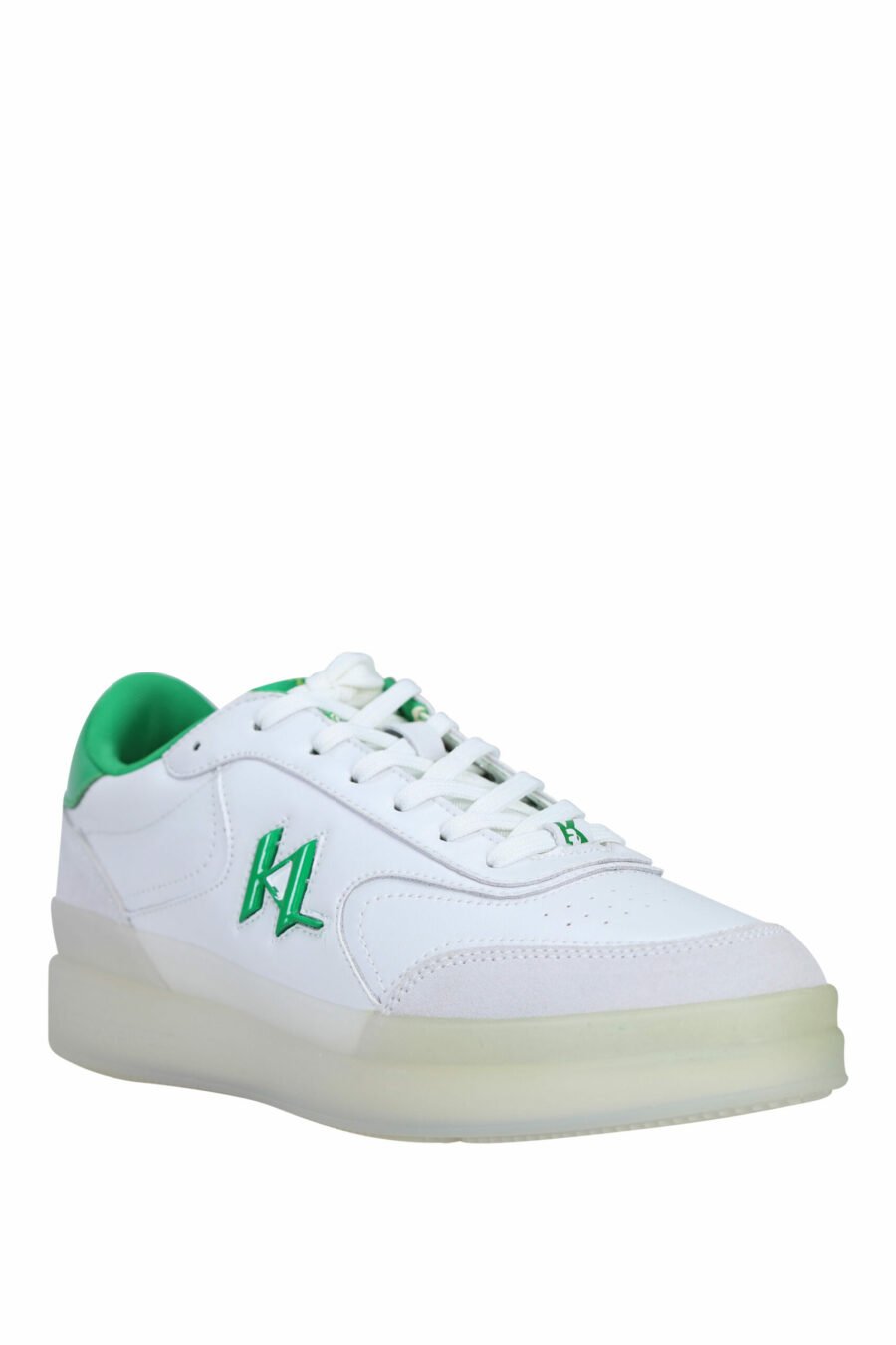 White and grey "brink" trainers with green details - 5059529294495 1 scaled