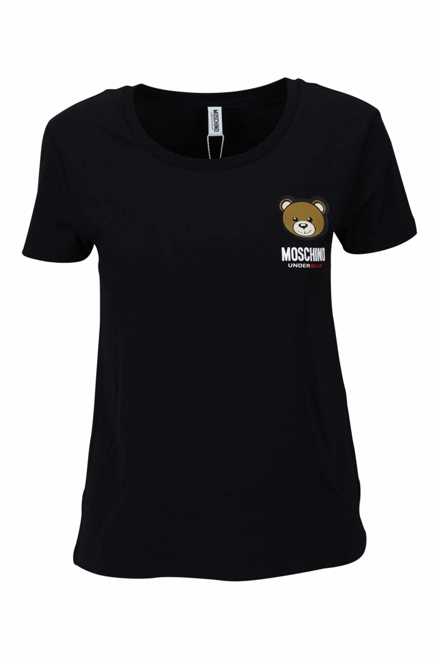 Schwarzes T-Shirt mit Logo-Bärenaufnäher "underbear" - 667113034348 skaliert
