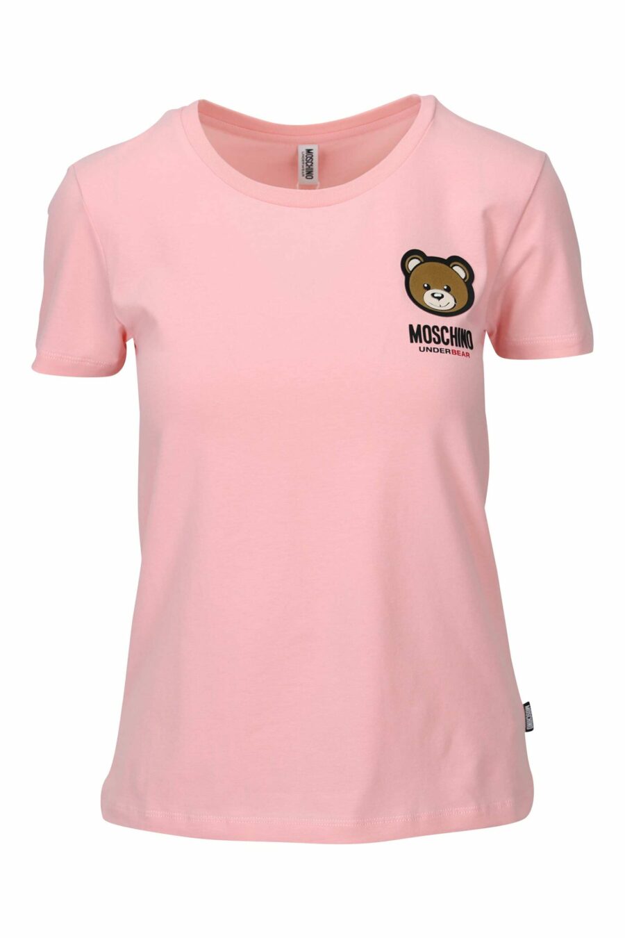 Camiseta rosa con logo parche oso "underbear" - 667113034546 scaled