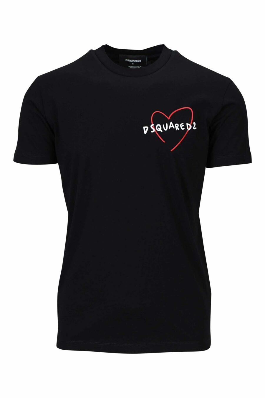 Camiseta negra con minilogo "doodle" corazón - 8052134946312 scaled
