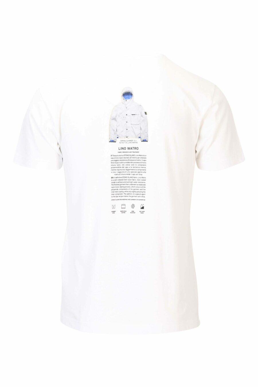 T-shirt blanc avec logo centré et impression au dos - 8052572755866 2 scaled