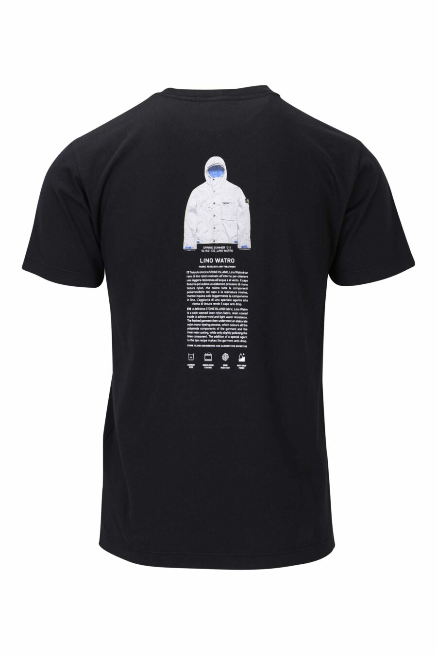 T-shirt noir avec logo centré et impression au dos - 8052572755927 2 scaled