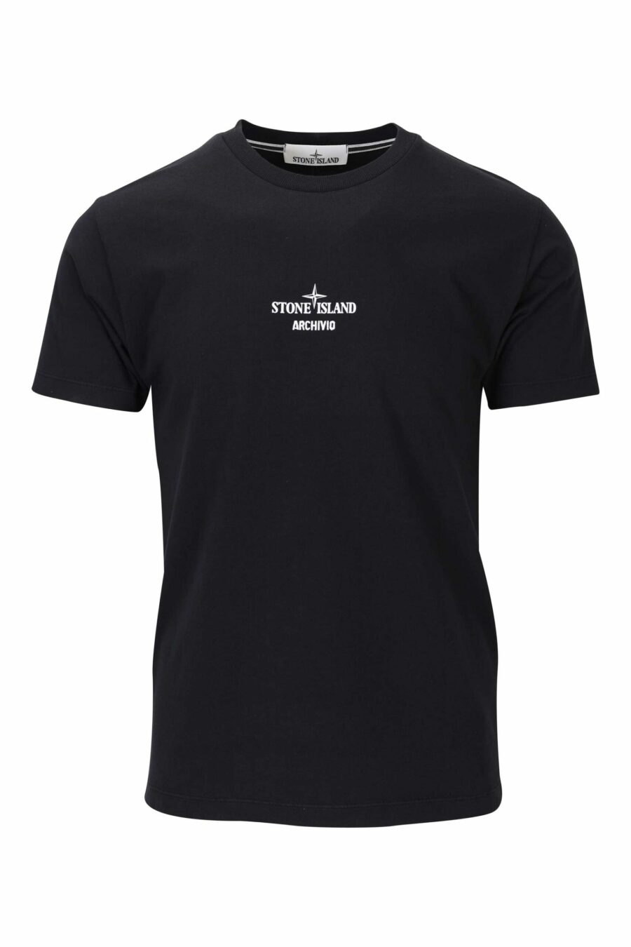 Schwarzes T-Shirt mit mittigem Logo und Druck auf dem Rücken - 8052572755927 skaliert