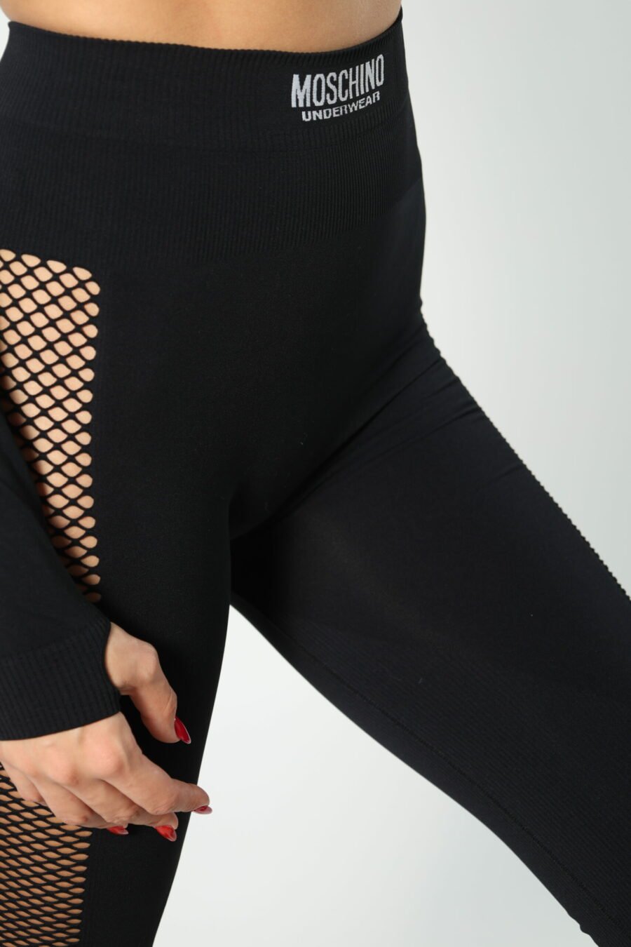 Black leggings with logo and side mesh - 8052865435499 496 scaled