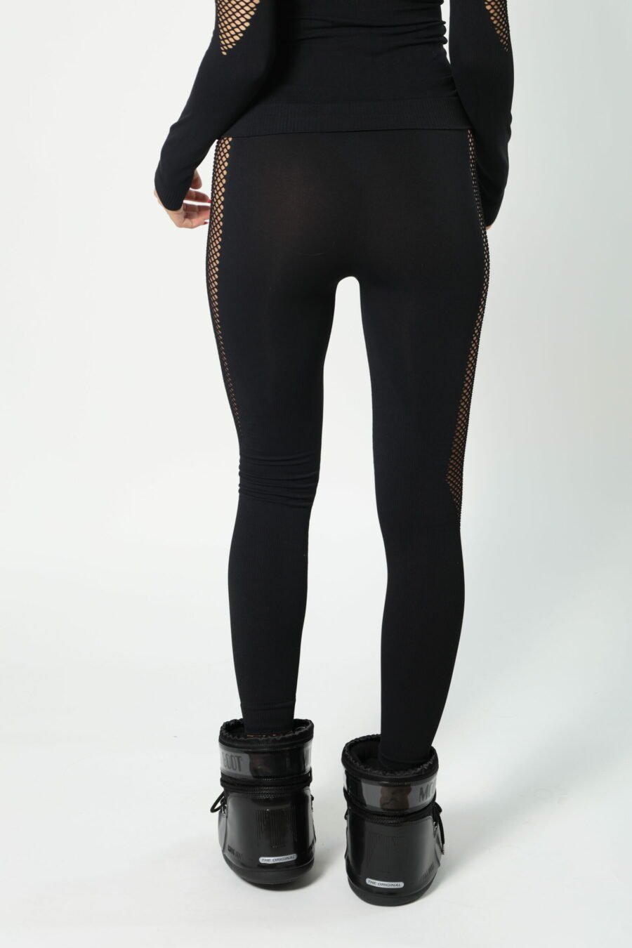 Black leggings with logo and side mesh - 8052865435499 497 scaled