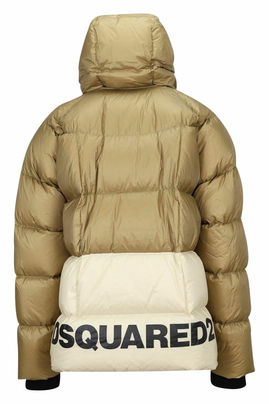 Beige puff kaban puffer jacket with high collar and logo on the back - 8054148052607 1 scaled