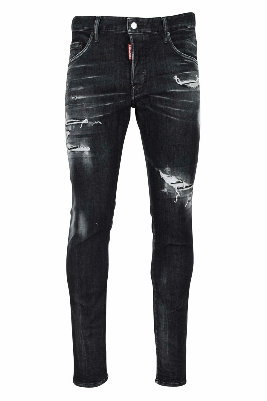 Skater-Jeans-Hose schwarz mit Rissen und semi-getragen - 8054148101411 skaliert