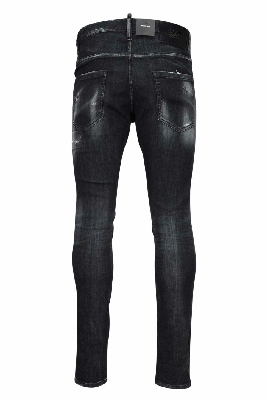 Pantalon Skater jean noir déchiré et semi-usé - 8054148101411 2 échelle