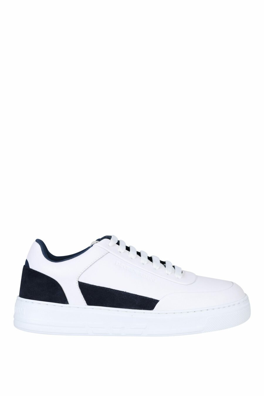 White and navy blue trainers with logo - 8057767470623 scaled