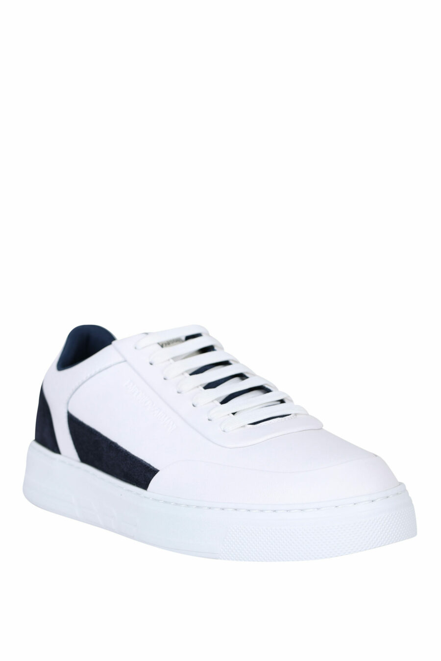 White and navy blue trainers with logo - 8057767470623 1 scaled