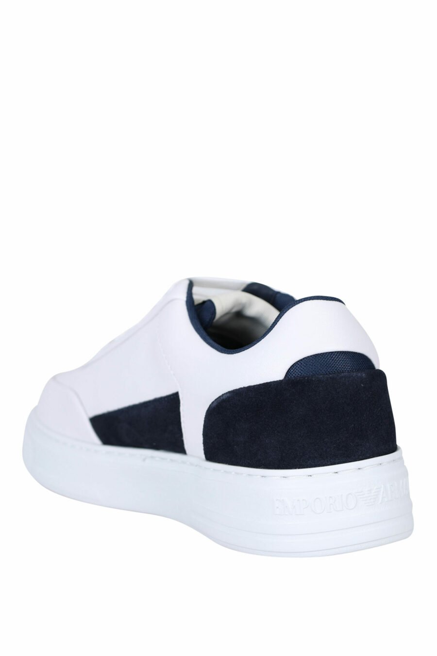 White and navy blue trainers with logo - 8057767470623 3 scaled