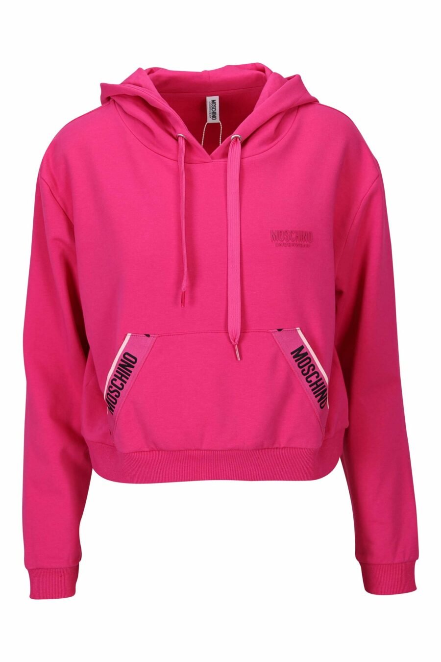 Fuchsia sweatshirt with hood and logo pockets - 889316615234 scaled