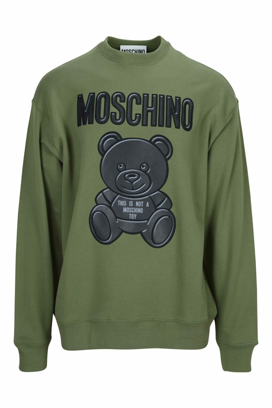 Militärgrünes Sweatshirt mit schwarzem "Teddy"-Maxilogo - 889316852639 skaliert